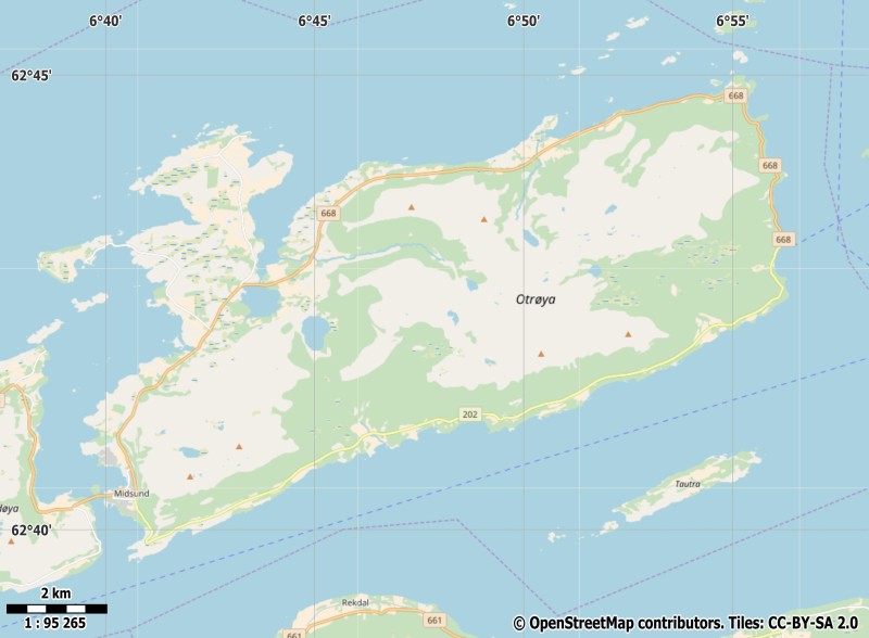 Otrøya plattegrond kaart
