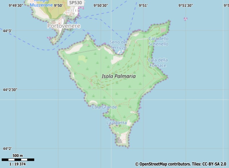 Palmaria plattegrond kaart