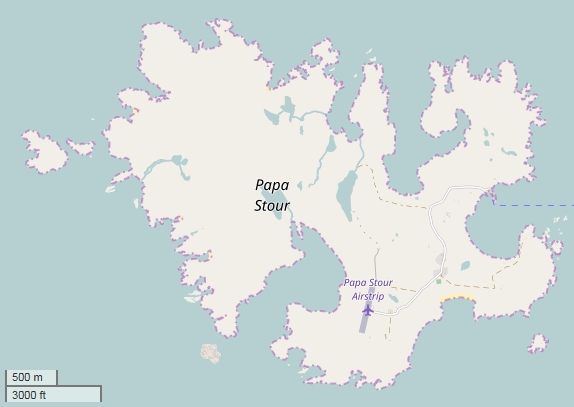 Papa Stour plattegrond kaart