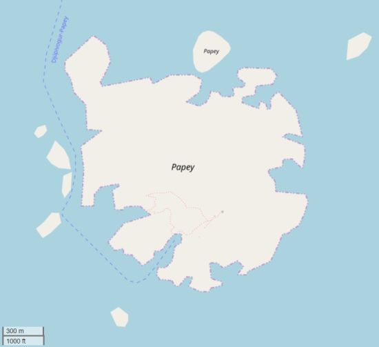 Papey plattegrond kaart