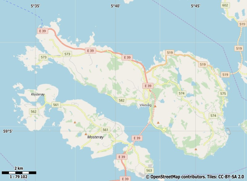 Rennesøya plattegrond kaart