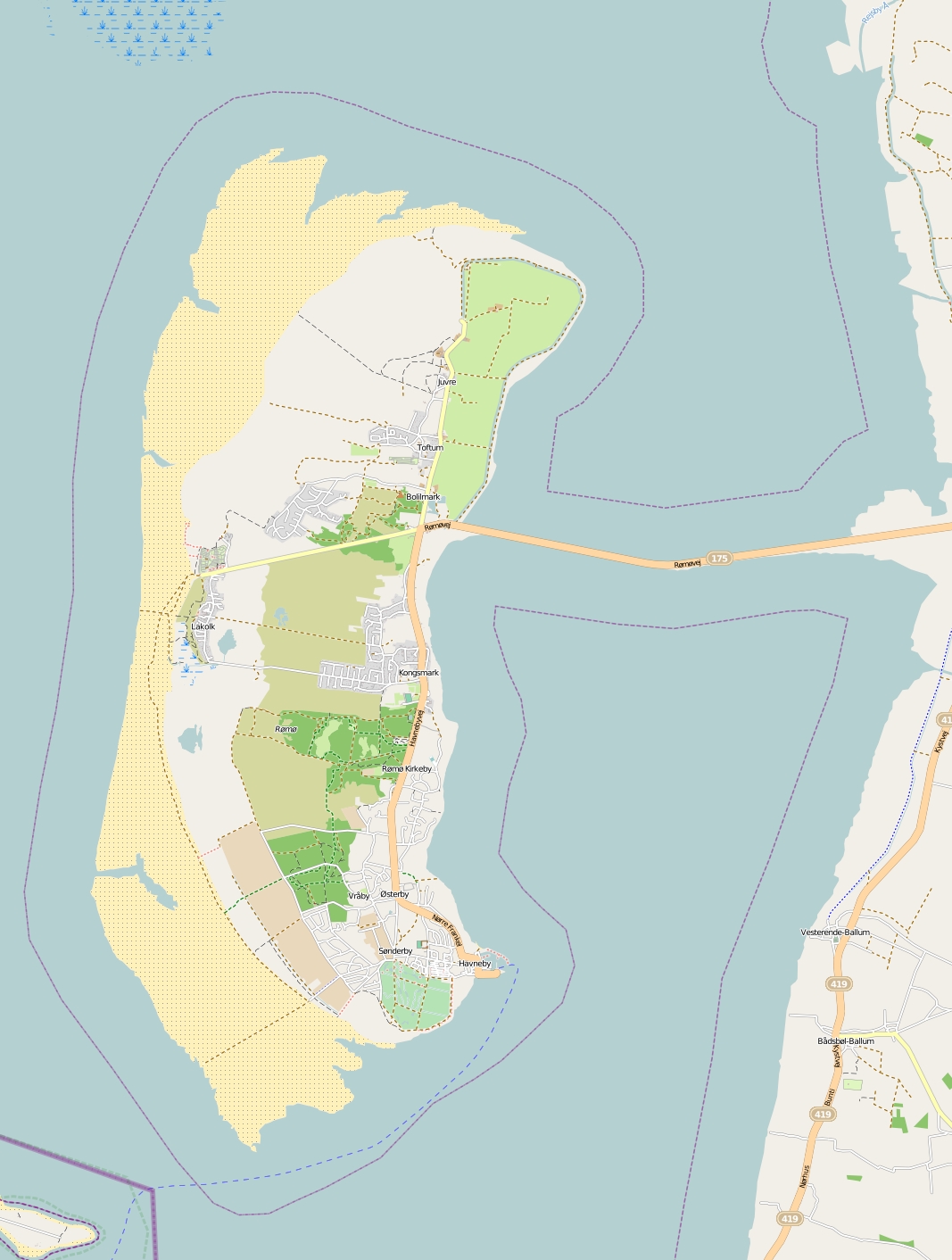 Rømø plattegrond kaart