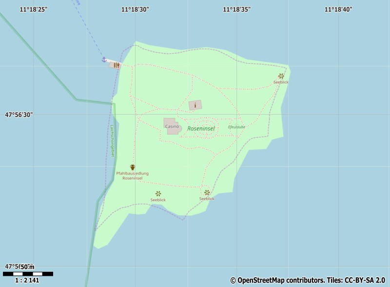 Rosen-Insel plattegrond kaart