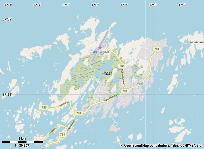 Røst plattegrond kaart