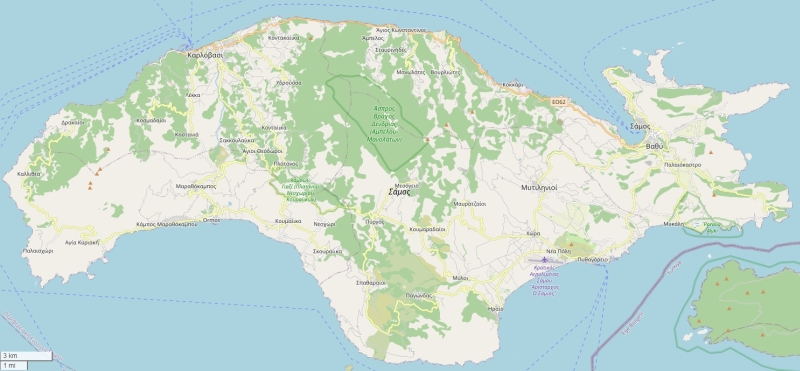 Samos plattegrond kaart