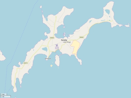 Sanday plattegrond kaart