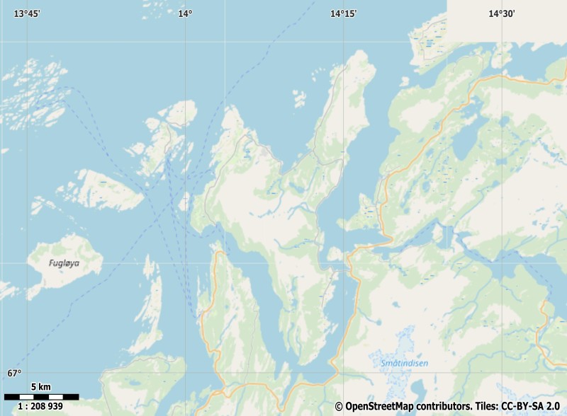 Sandhornøya plattegrond kaart