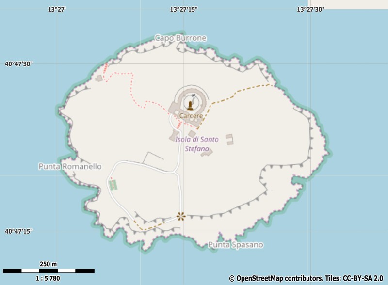 Santo Stefano plattegrond kaart
