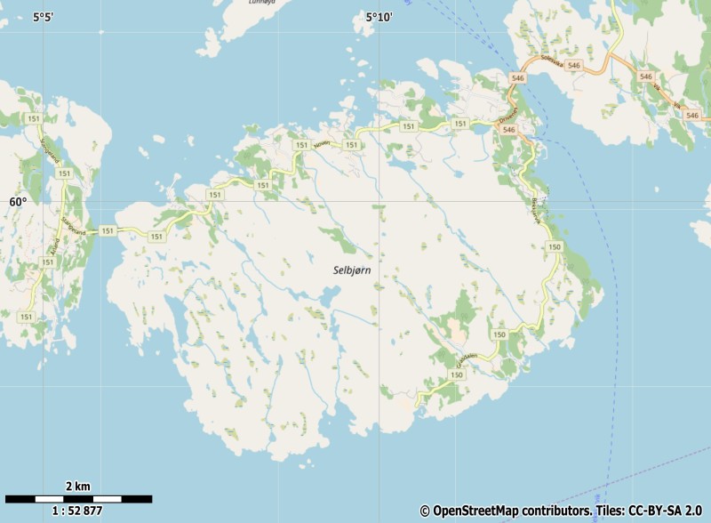 Selbjørn plattegrond kaart
