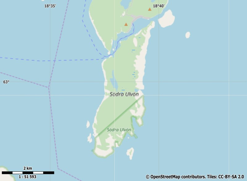 Södra Ulvön plattegrond kaart