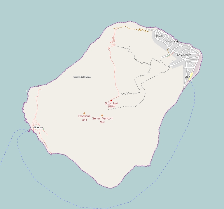 Stromboli plattegrond kaart