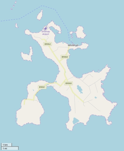 Stronsay plattegrond kaart