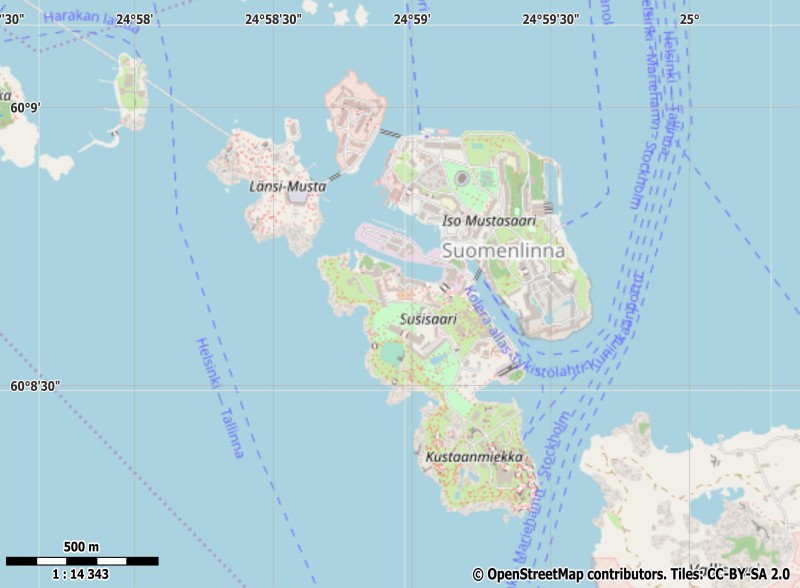 Suomenlinna plattegrond kaart