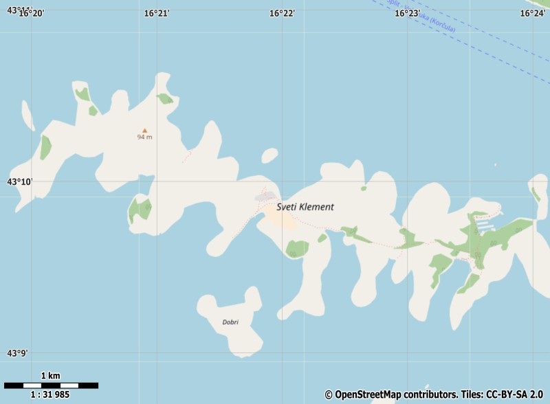 Sveti Klement plattegrond kaart