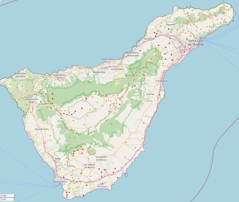 Tenerife plattegrond kaart