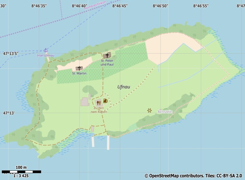 Ufenau plattegrond kaart