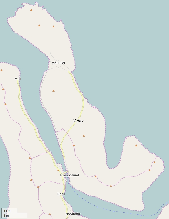 Viðoy plattegrond kaart