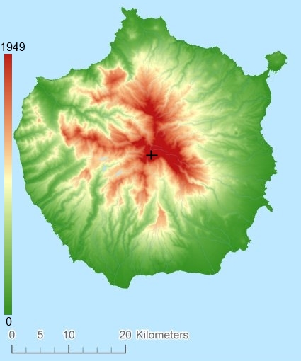 Gran Canaria hoogtekaart DTM DEM