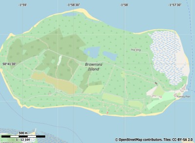 Brownsea Island kaart