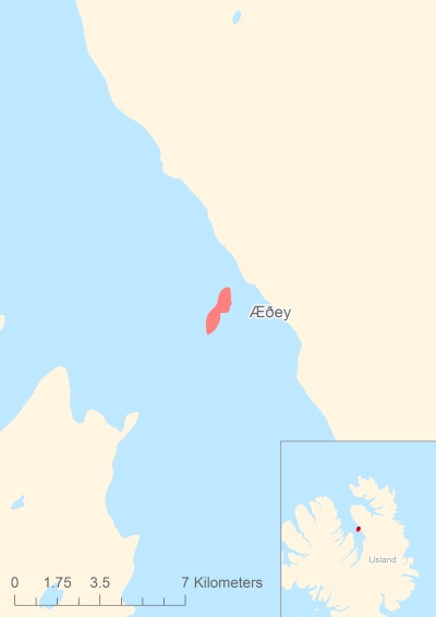 Ligging van het eiland Æðey in Europa