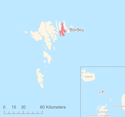 Ligging van het eiland Borðoy in Europa