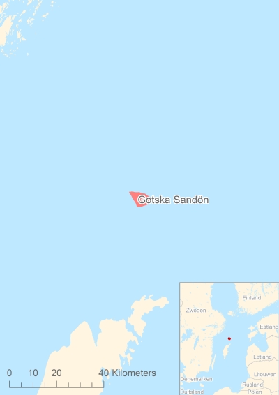 Ligging van het eiland Gotska Sandön in Europa