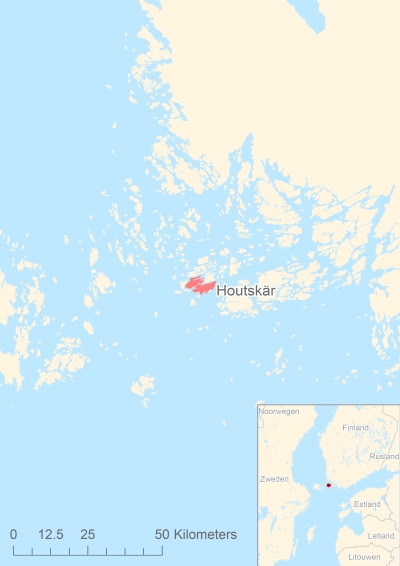Ligging van het eiland Houtskär in Europa
