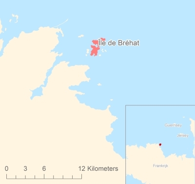 Ligging van het eiland Île de Bréhat in Europa