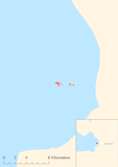 Ligging van het eiland Kiy in Europa