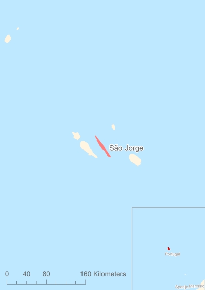 Ligging van het eiland São Jorge in Europa