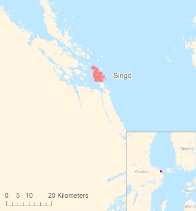 Ligging van het eiland Singö in Europa