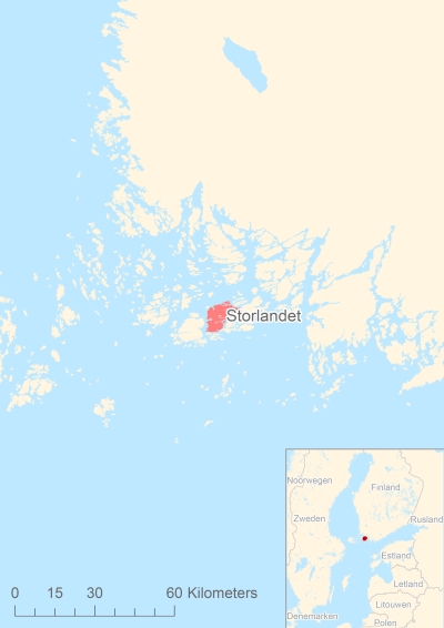 Ligging van het eiland Storlandet in Europa
