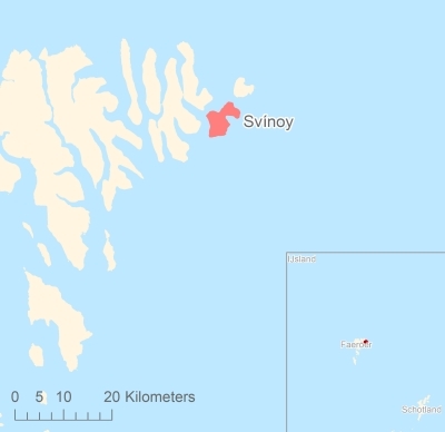 Ligging van het eiland Svínoy in Europa