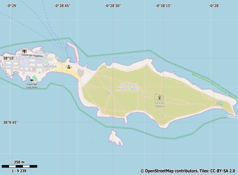 Tabarca plattegrond kaart