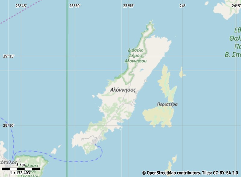 Alonnisos plattegrond kaart