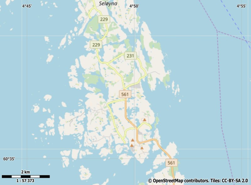 Alvøyna plattegrond kaart