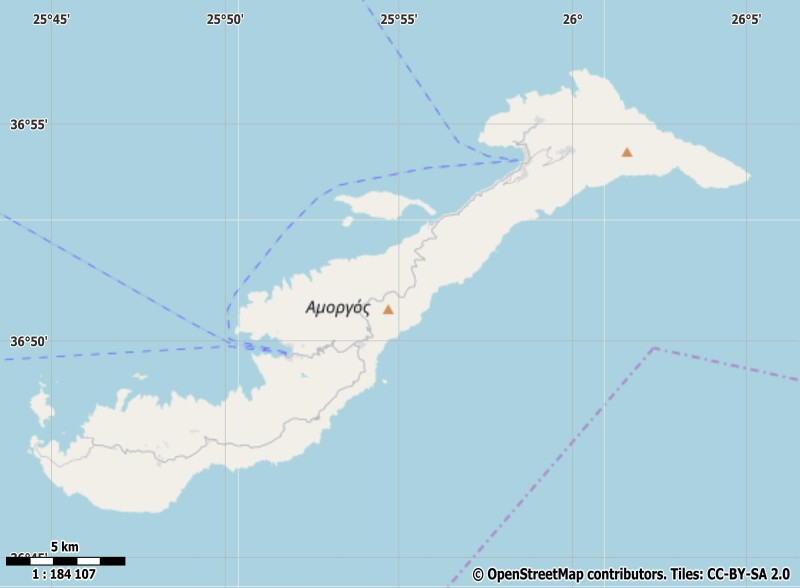 Amorgos plattegrond kaart
