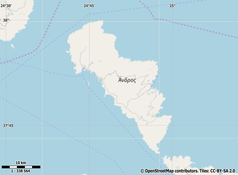 Andros plattegrond kaart