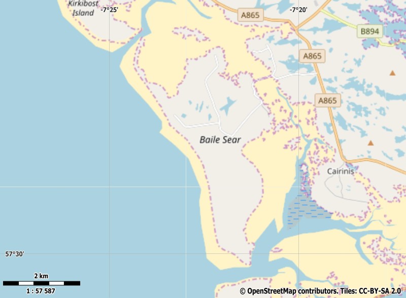 Baleshare plattegrond kaart