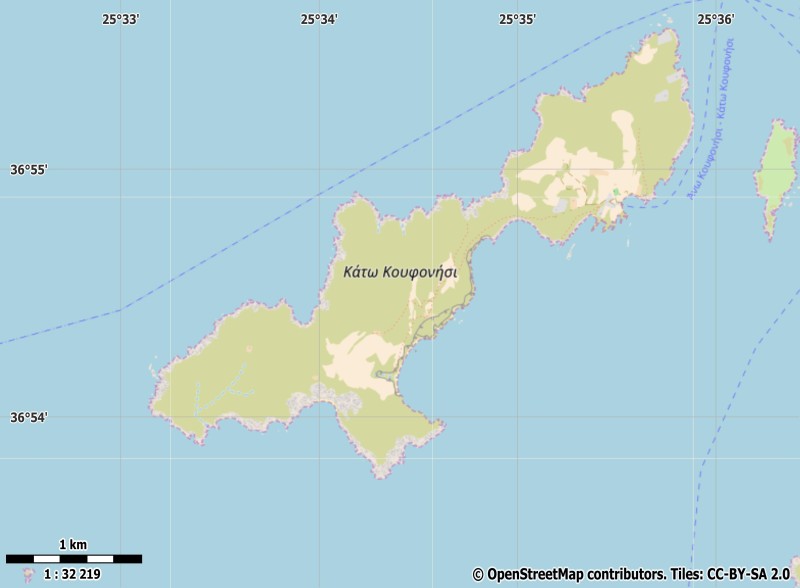 Laag Koufonissi plattegrond kaart