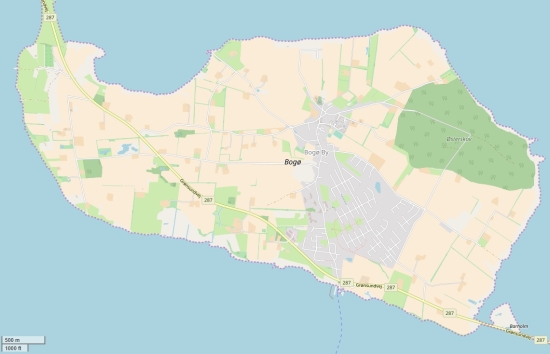 Bogø plattegrond kaart