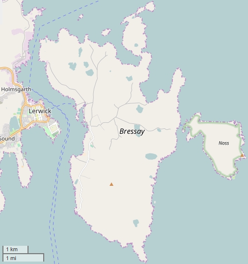 Bressay plattegrond kaart