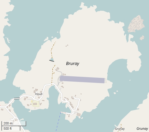 Bruray - Out Skerries plattegrond kaart