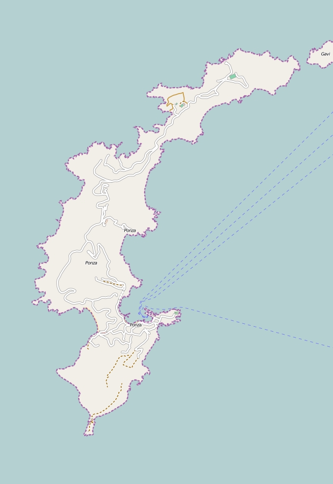 Isola di Ponza plattegrond kaart
