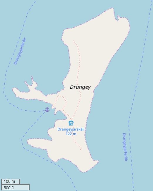 Drangey plattegrond kaart