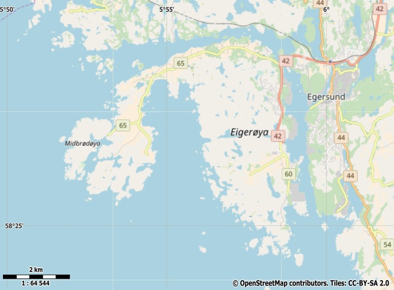 Eigerøya plattegrond kaart