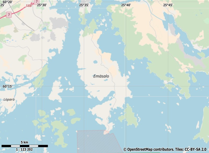 Emäsalo plattegrond kaart