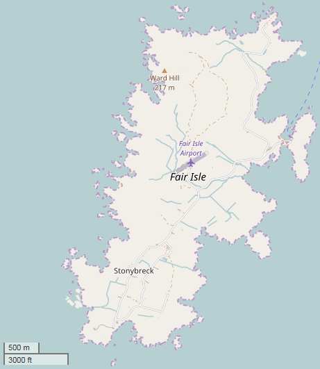 Fair Isle plattegrond kaart