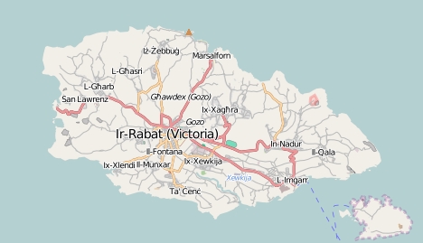 Gozo plattegrond kaart