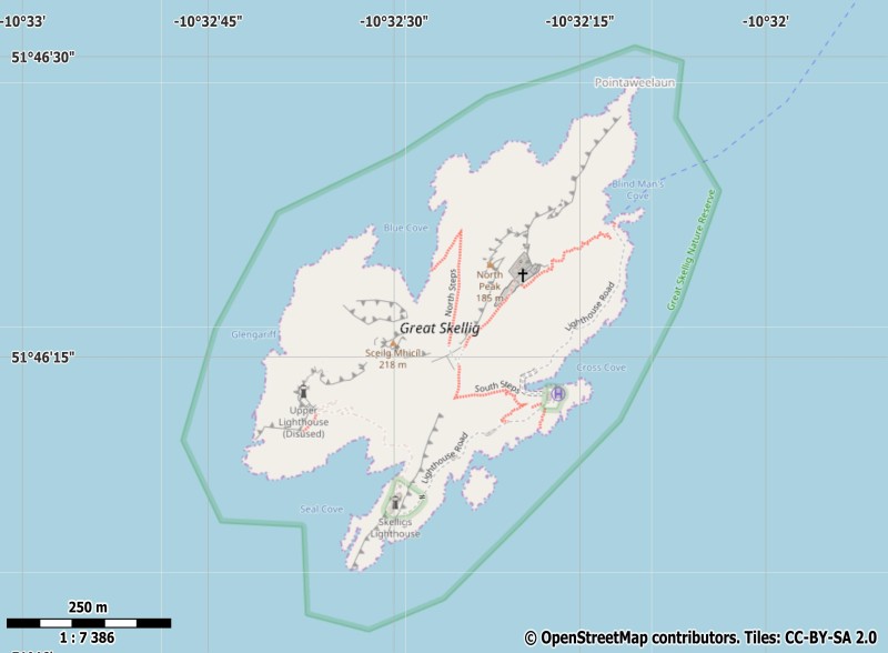Skellig Rock Great plattegrond kaart